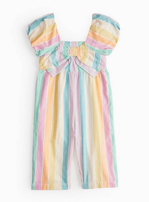 Pastel Stripe Bow Jumpsuit  1-2 years